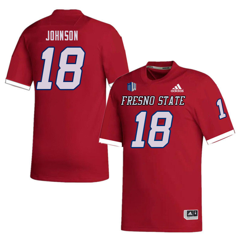Men-Youth #18 Isaiah Johnson Fresno State Bulldogs College Football Jerseys Sale-Red